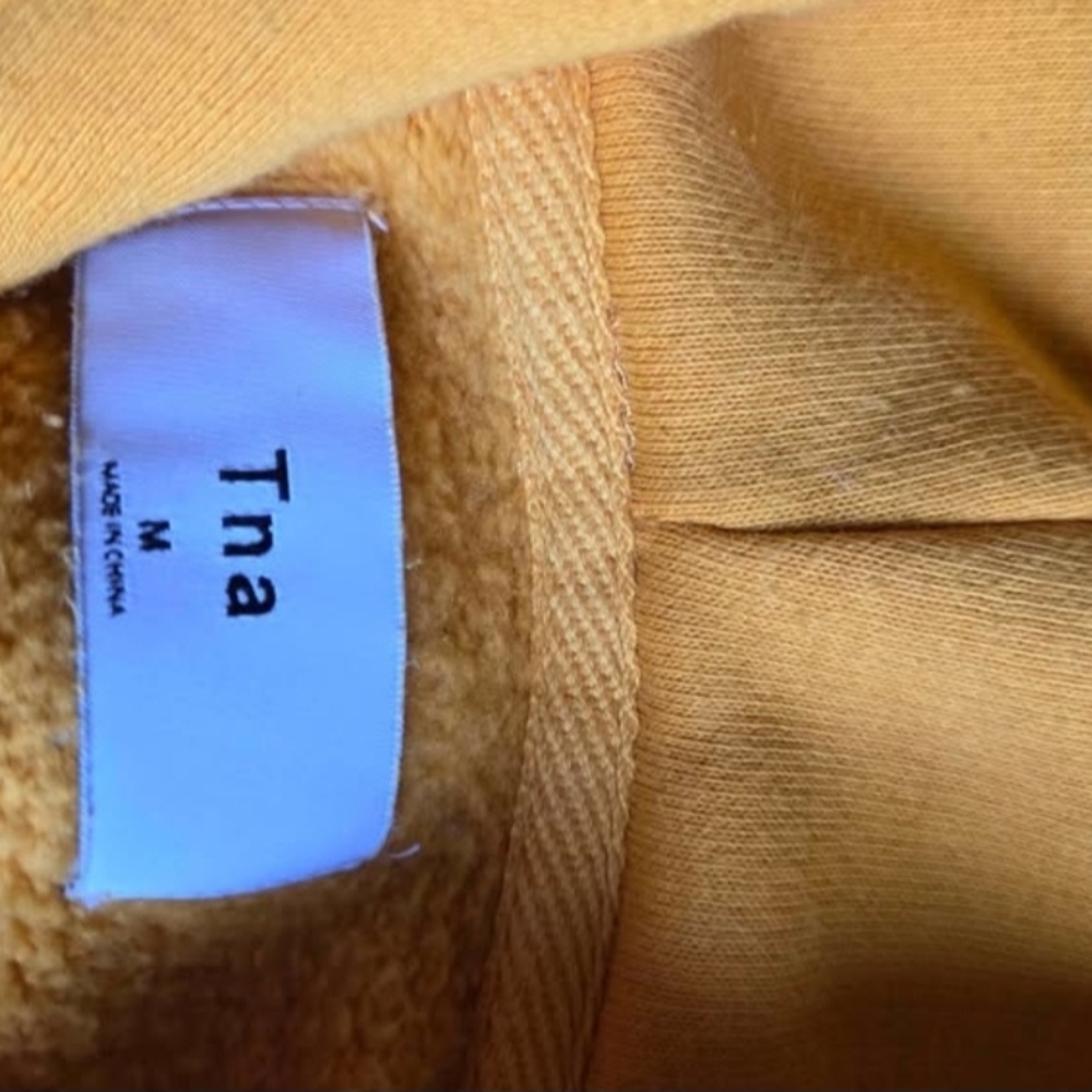 TNA Yellow Hoodie with Striped Sleeves - Picture 2 of 2